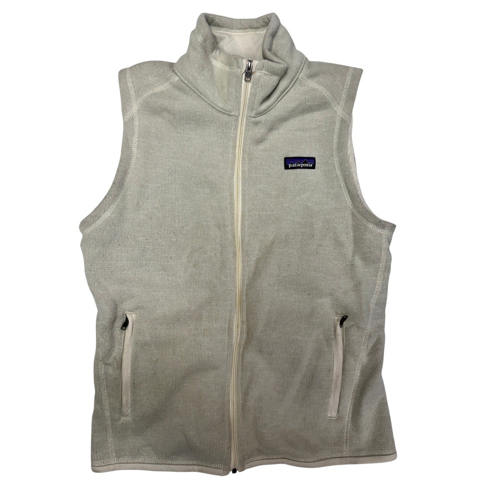 Patagonia Better Sweater Fleece Vest‎ Womens Small Birch White Full Zip